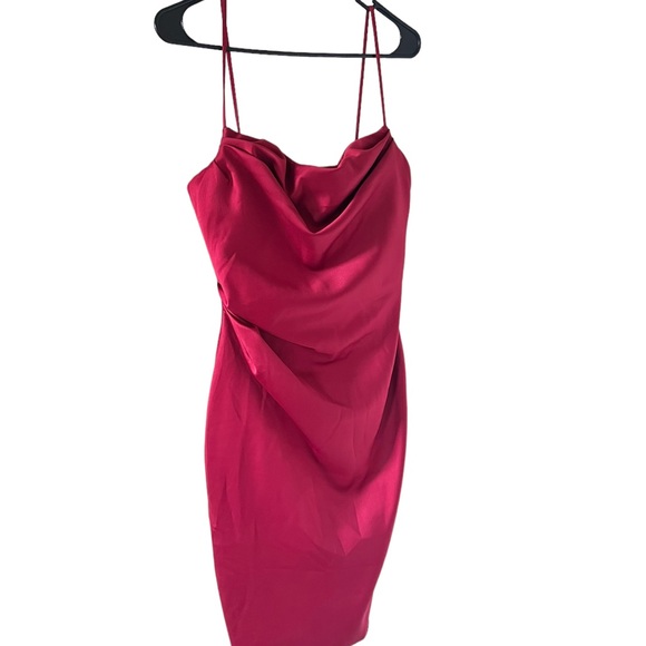 COPY - House of CB Anja Satin Corset Red Midi Dress - Picture 4 of 16